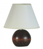Stolní lampa Sandria dřevo-koule tmavé dřevo 