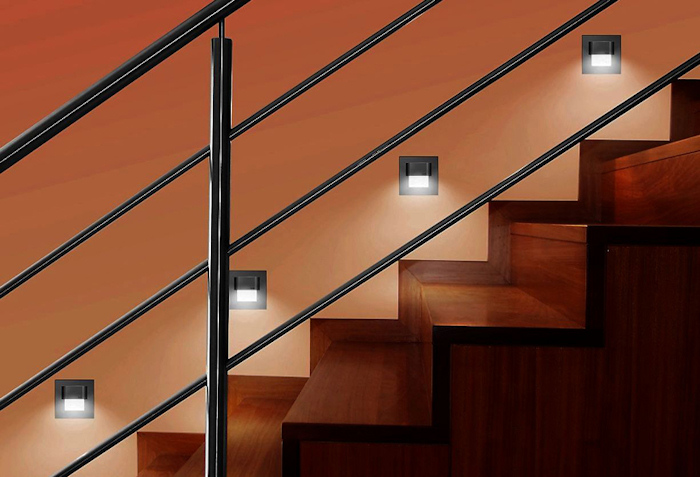 LED nástěnné svítidlo Skoff Rueda hliník neutr. 10V MJ-RUE-G-N s čidlem pohybu