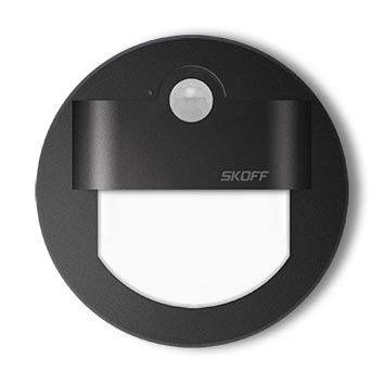 Levně LED nástěnné svítidlo Skoff Rueda černá studená 10V MJ-RUE-D-W s čidlem pohybu